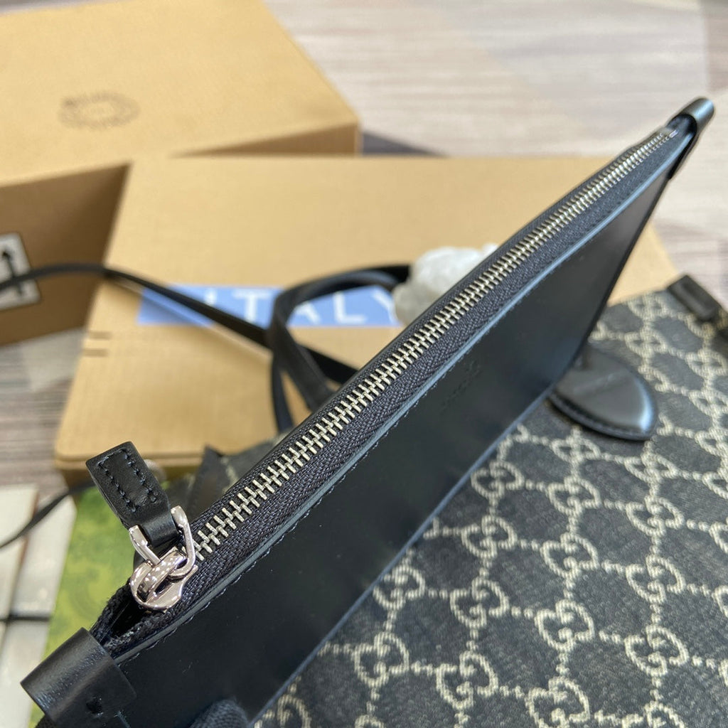 Gucci Ophidia 27 Medium Tote Bag Black Denim