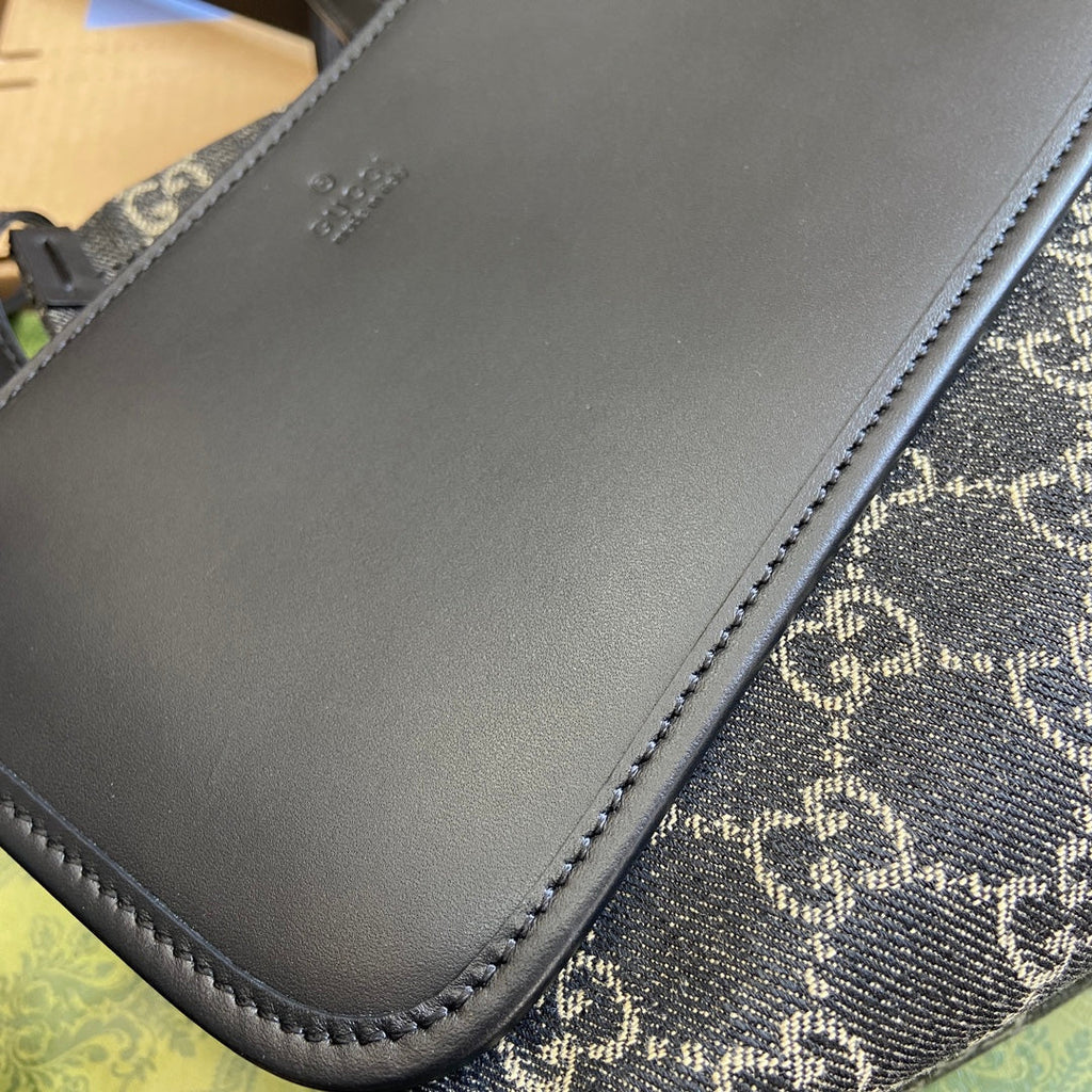 Gucci Ophidia 27 Medium Tote Bag Black Denim