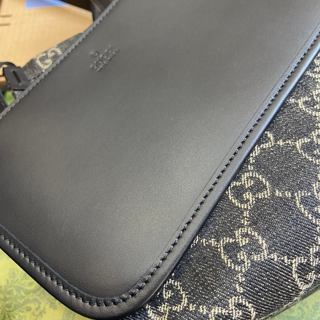 Gucci Ophidia 27 Medium Tote Bag Black Denim