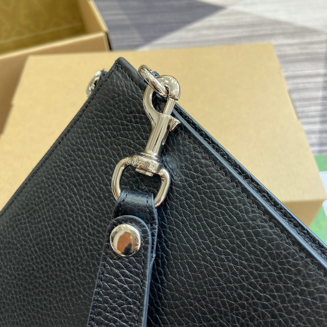 Gucci Pouch 28 with Logo Black Calfskin