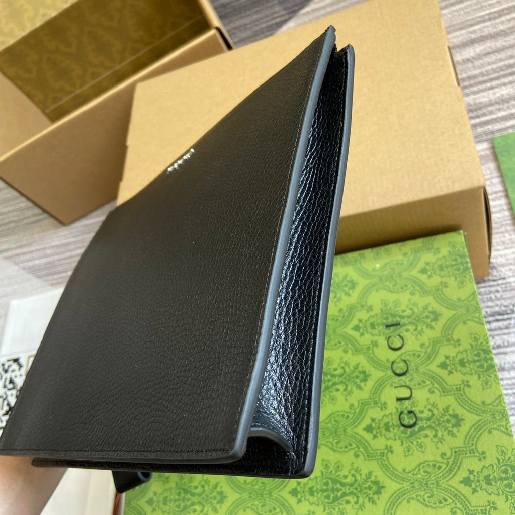 Gucci Pouch 28 with Logo Black Calfskin