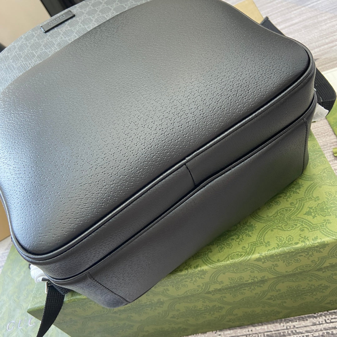 Gucci Medium 40 Backpack with Tag Black Calfskin and Canvas