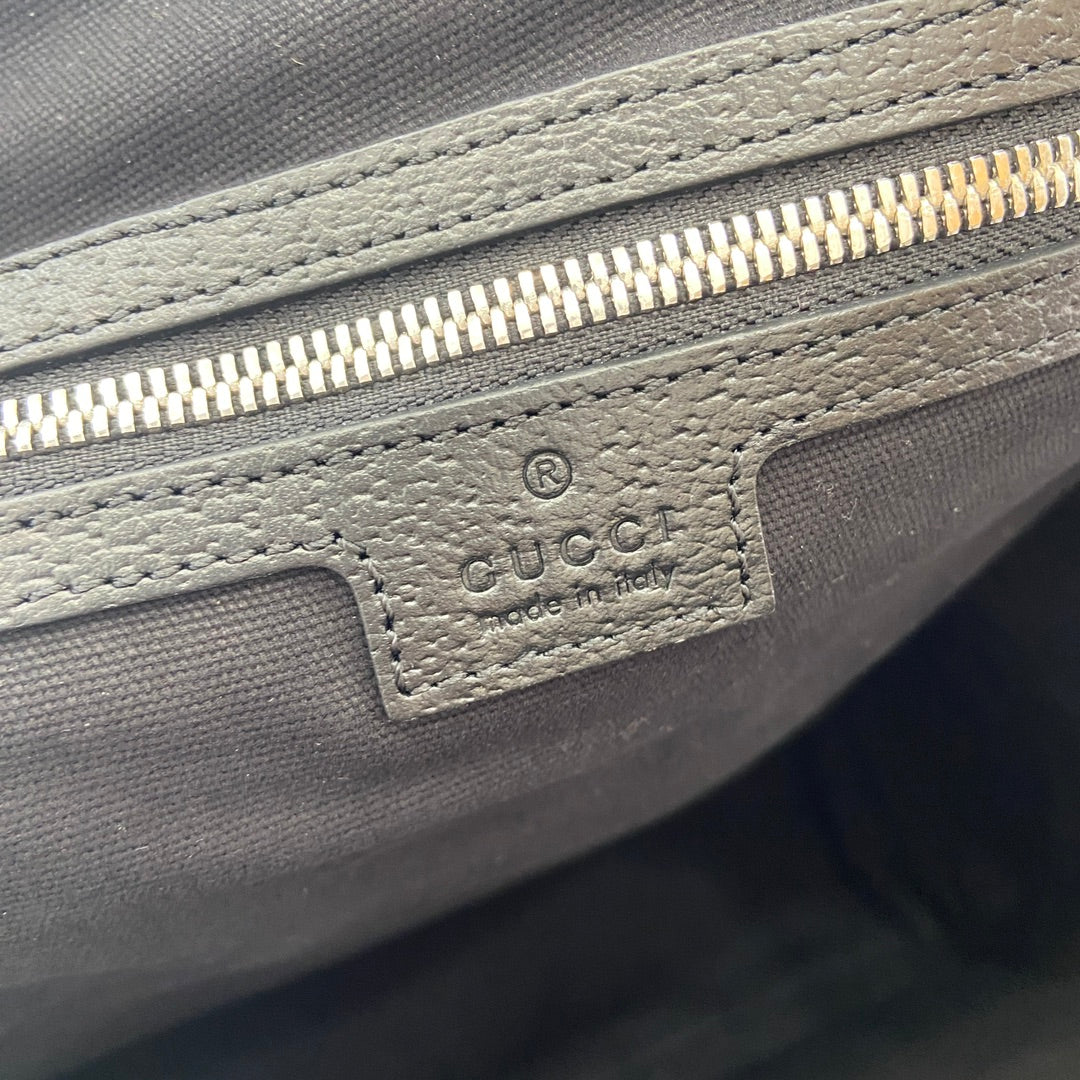 Gucci Medium 40 Backpack with Tag Black Calfskin and Canvas