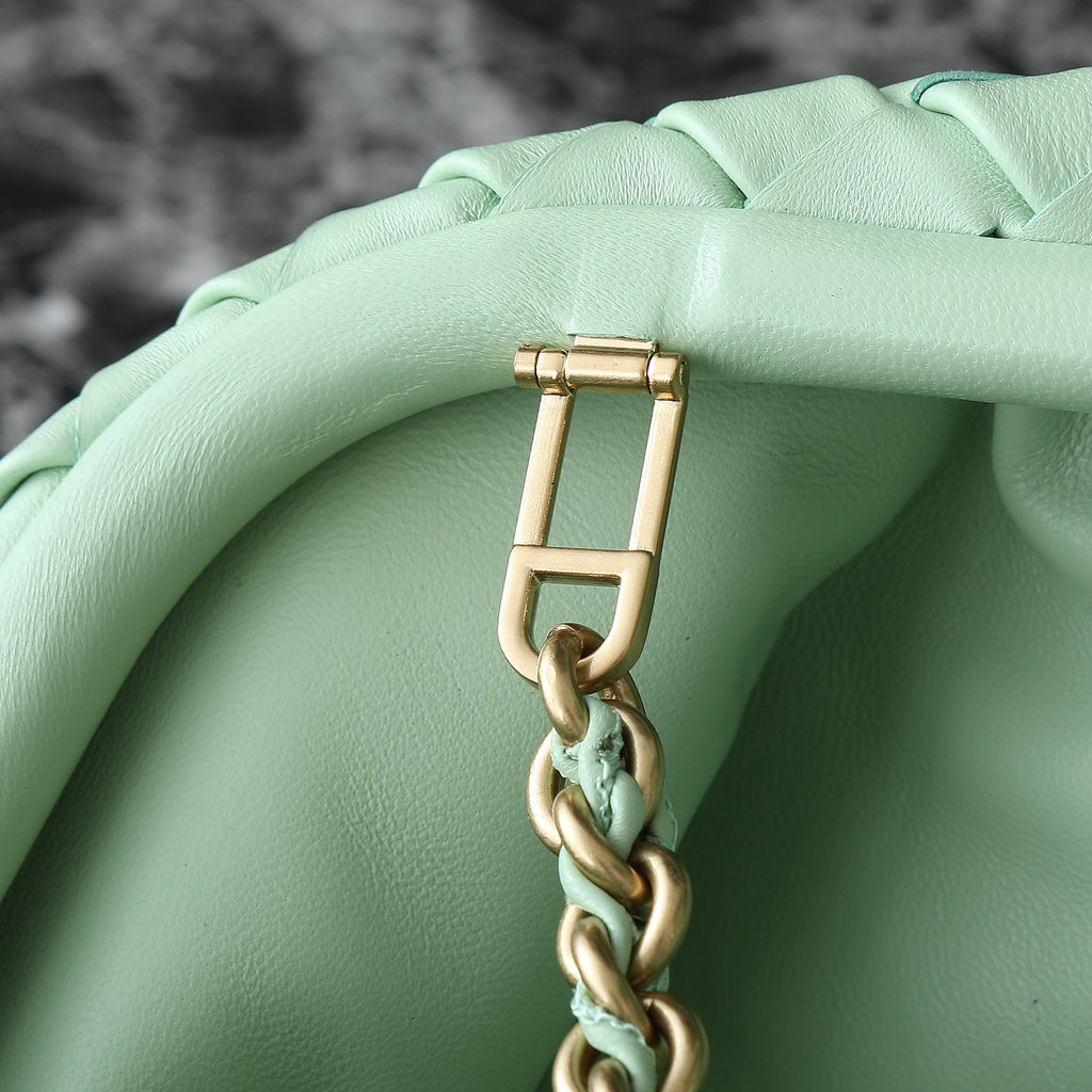 Bottega Veneta Teen Lauren 1980 with Chain 31.5 Light Green Leather Ghw Bag