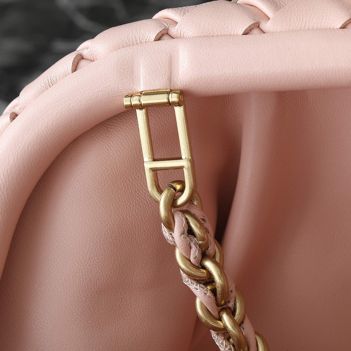 Bottega Veneta Lauren 1980 Bag 31 in Melon Pink Lambskin Gold Strap