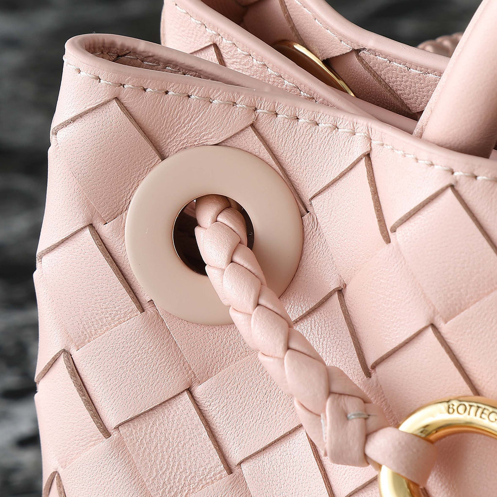 Bottega Veneta Small Andiamo 25 in Light Pink Lambskin Bag
