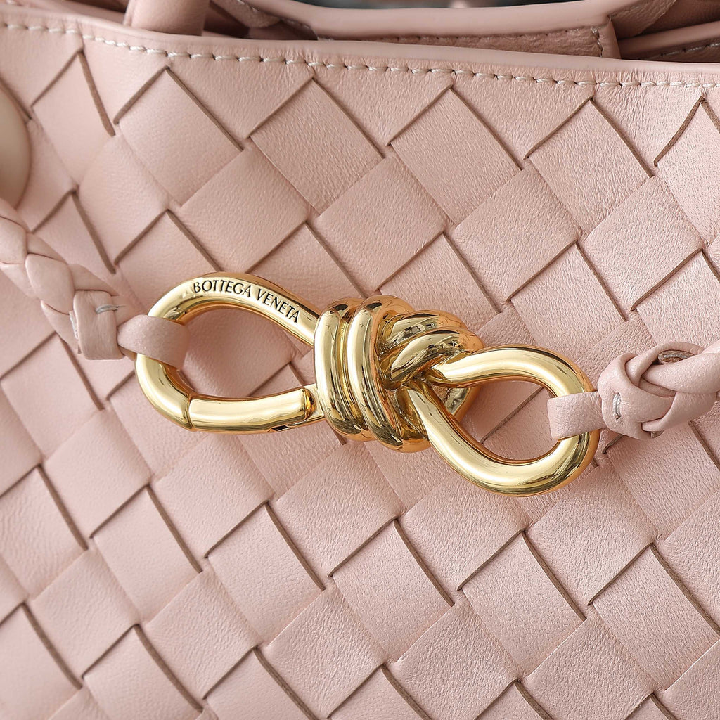 Bottega Veneta Small Andiamo 25 in Light Pink Lambskin Bag