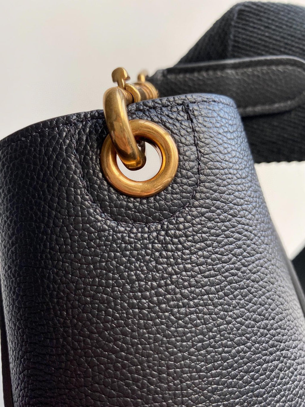 Celine Sangle Seau Bucket 24 Bag Black Calfskin