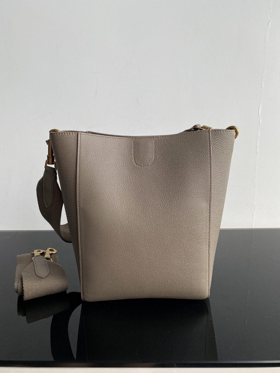 Celine Sangle Seau Bucket 24 Bag Peanut Brown Calfskin