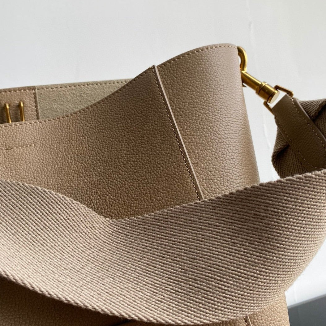 Celine Sangle Seau Bucket 33 Bag Beige Calfskin