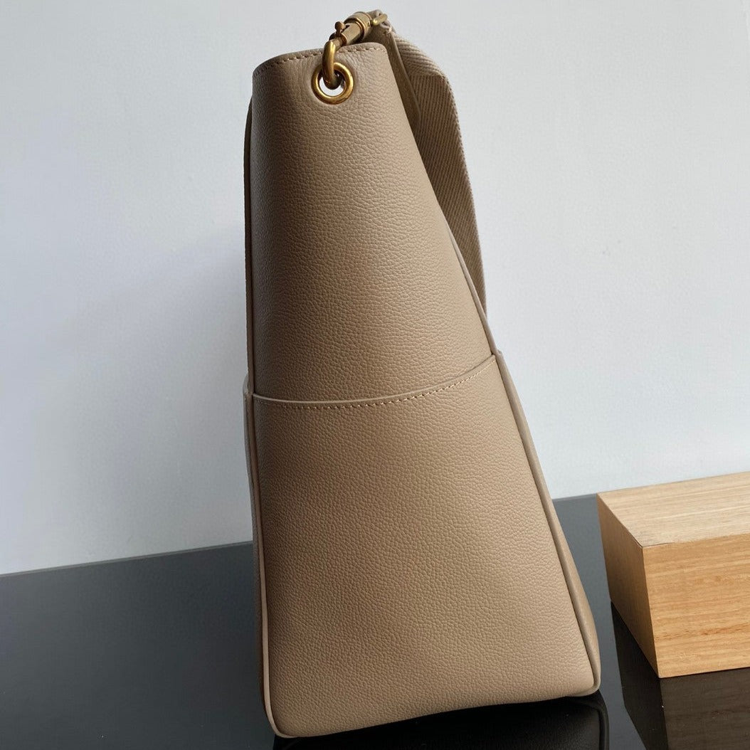 Celine Sangle Seau Bucket 33 Bag Beige Calfskin