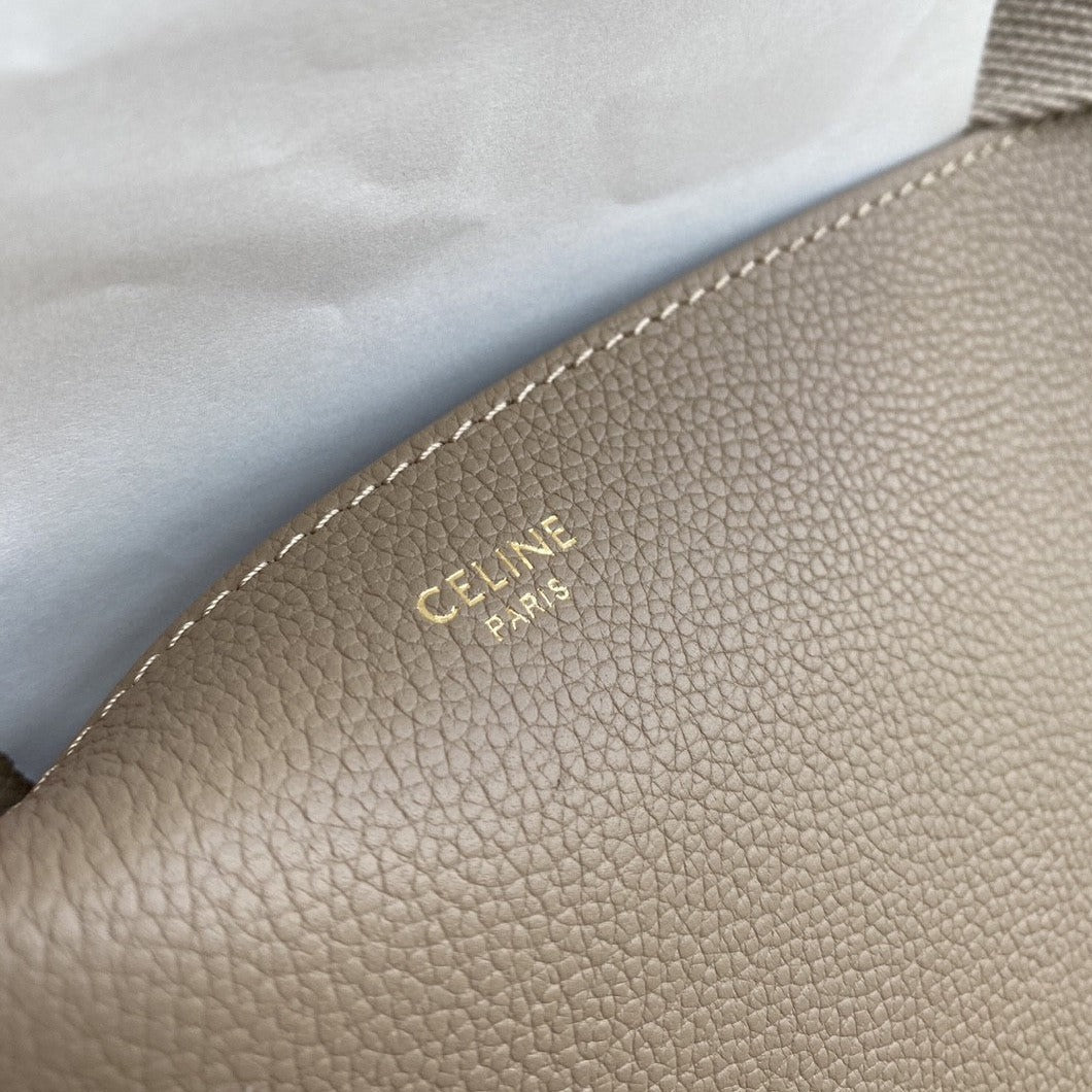 Celine Sangle Seau Bucket 33 Bag Beige Calfskin