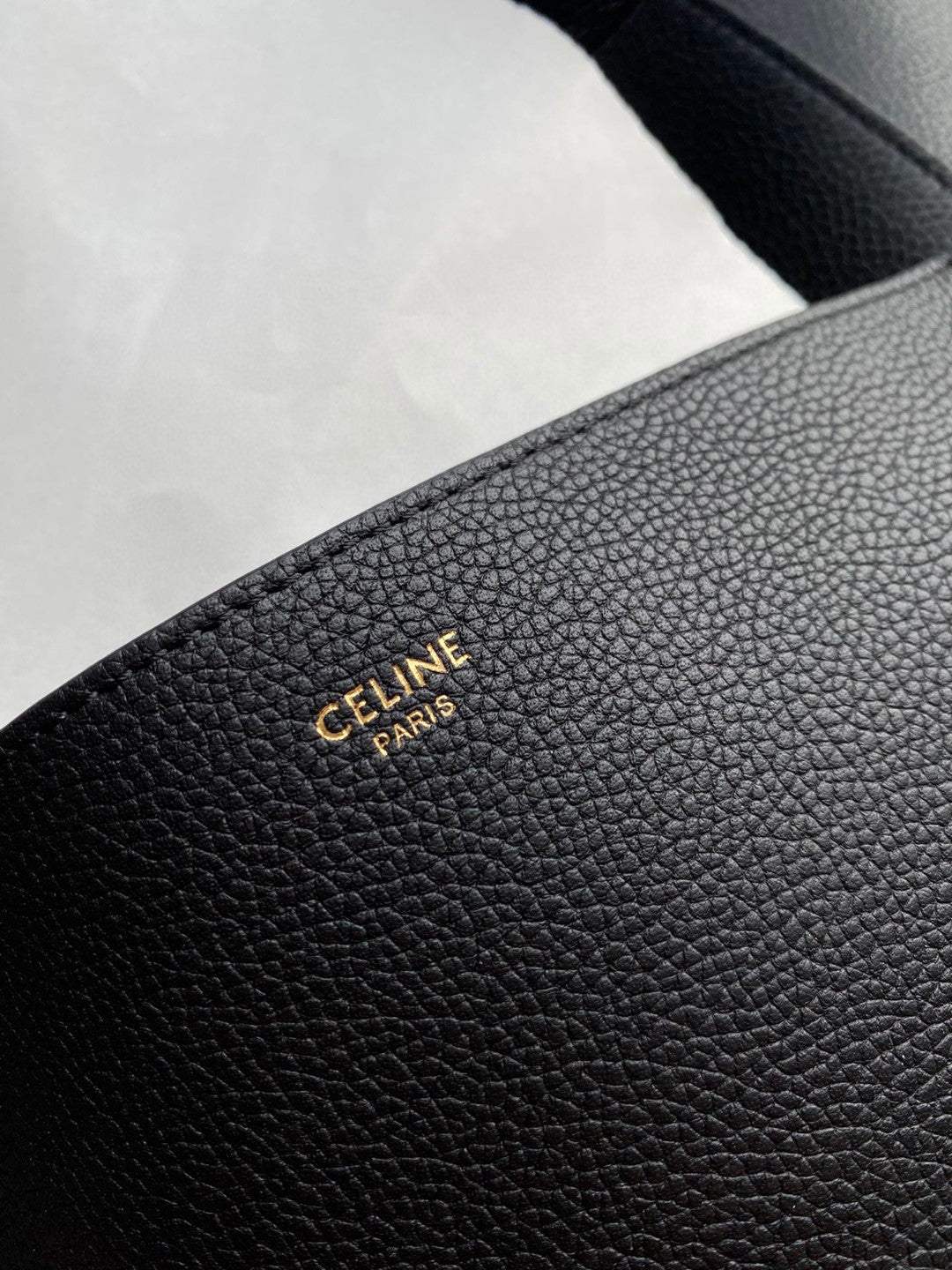 Celine Sangle Seau Bucket 33 Bag Black Calfskin