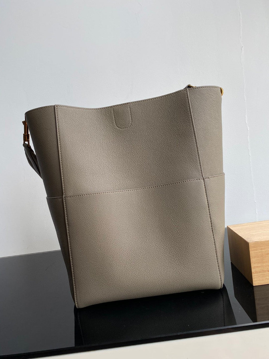 Celine Sangle Seau Bucket 33 Bag Peanut Brown Calfskin