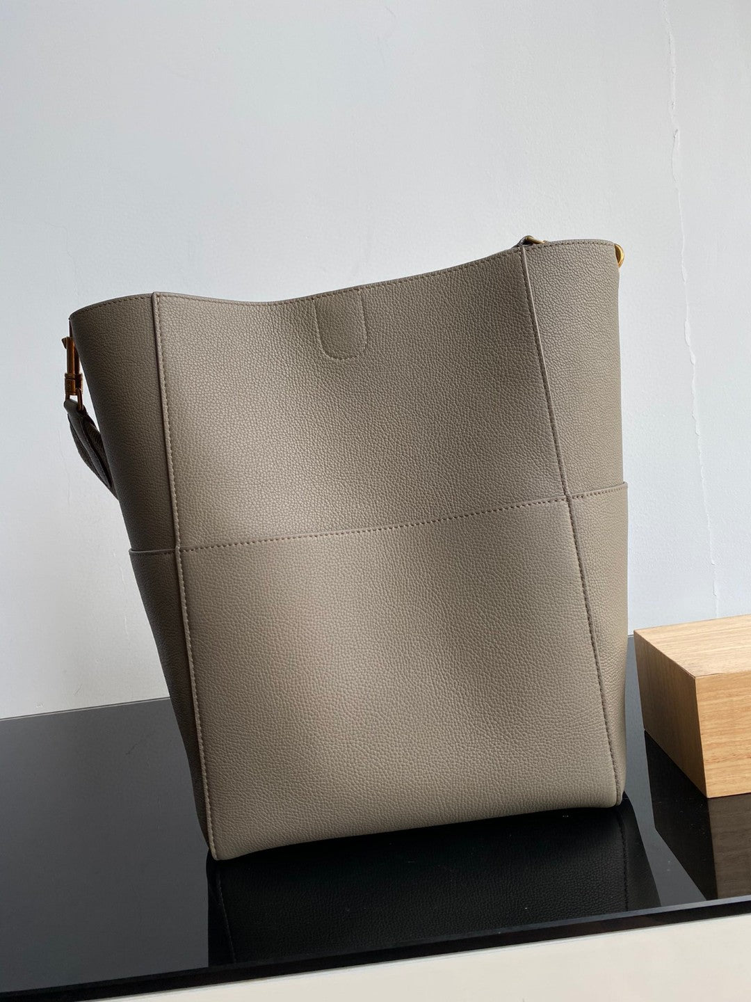Celine Sangle Seau Bucket 33 Bag Peanut Brown Calfskin
