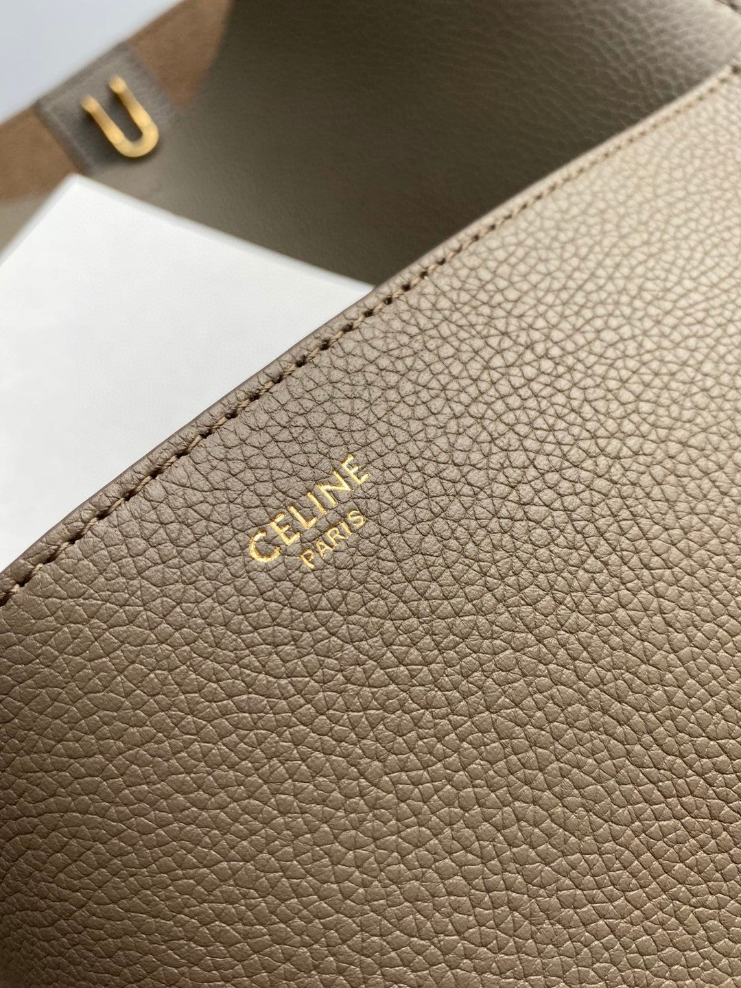 Celine Sangle Seau Bucket 33 Bag Peanut Brown Calfskin