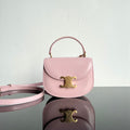 Celine Triomphe 15 Pastel Pink Calfskin Handbag