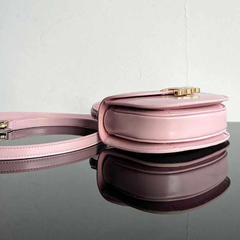 Celine Triomphe 15 Pastel Pink Calfskin Handbag