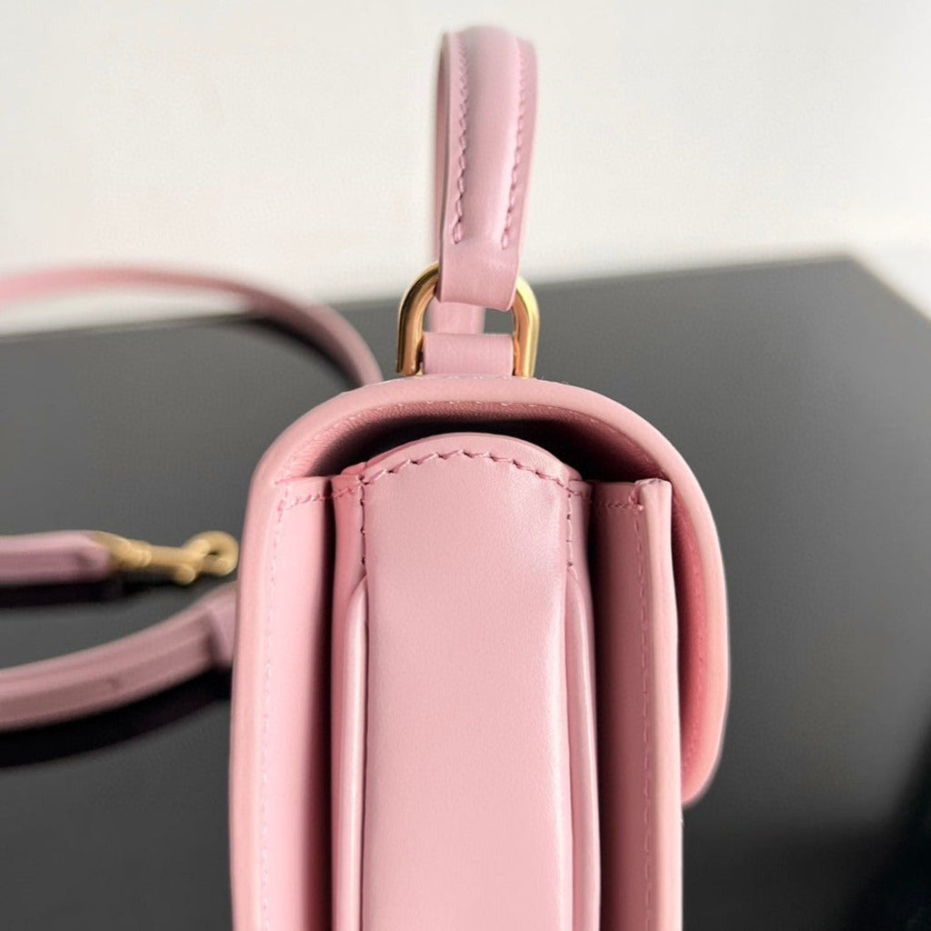 Celine Triomphe 15 Pastel Pink Calfskin Handbag