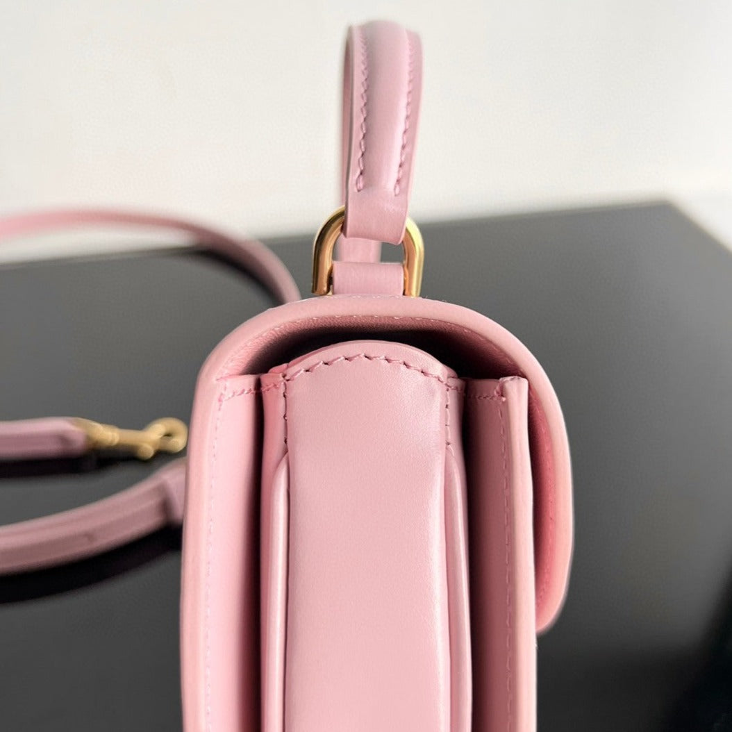 Celine Triomphe 15 Pastel Pink Calfskin Handbag