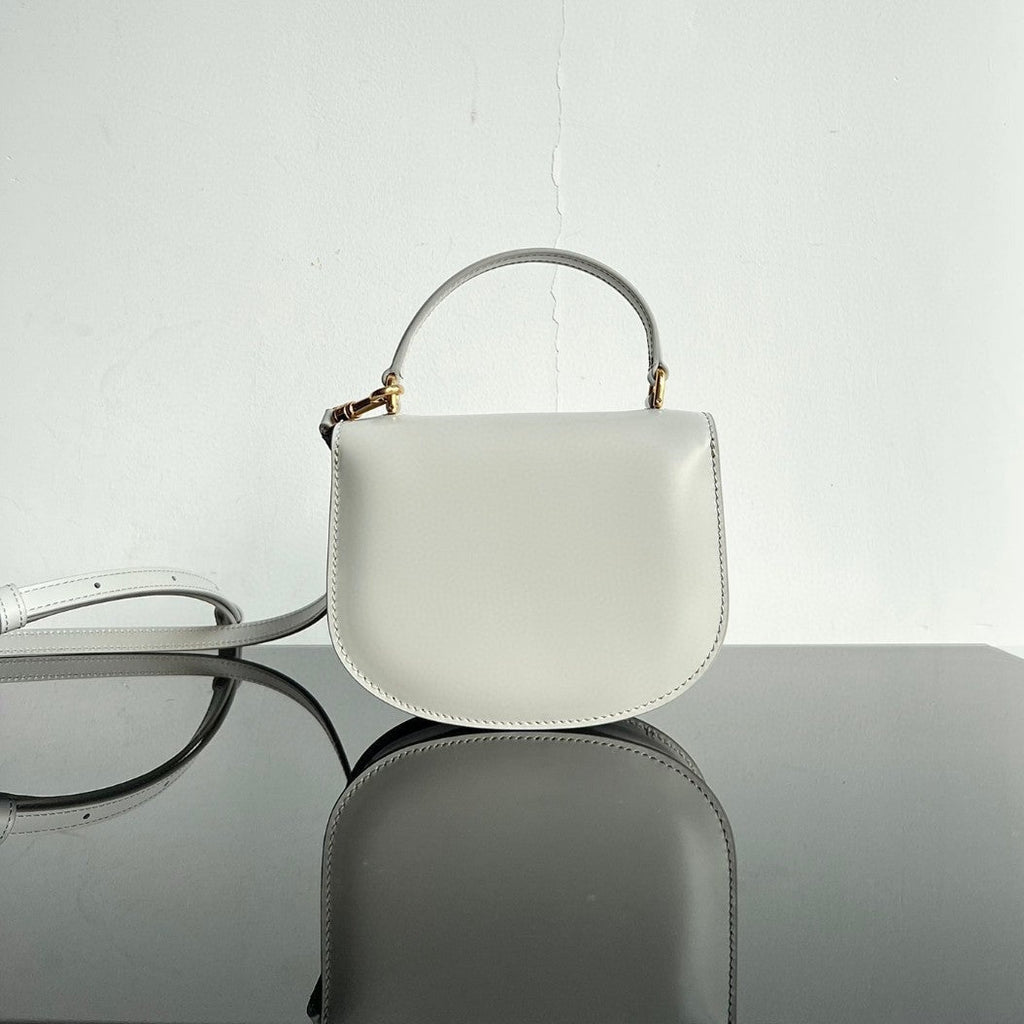 Celine Triomphe 15 White Calfskin Handbag