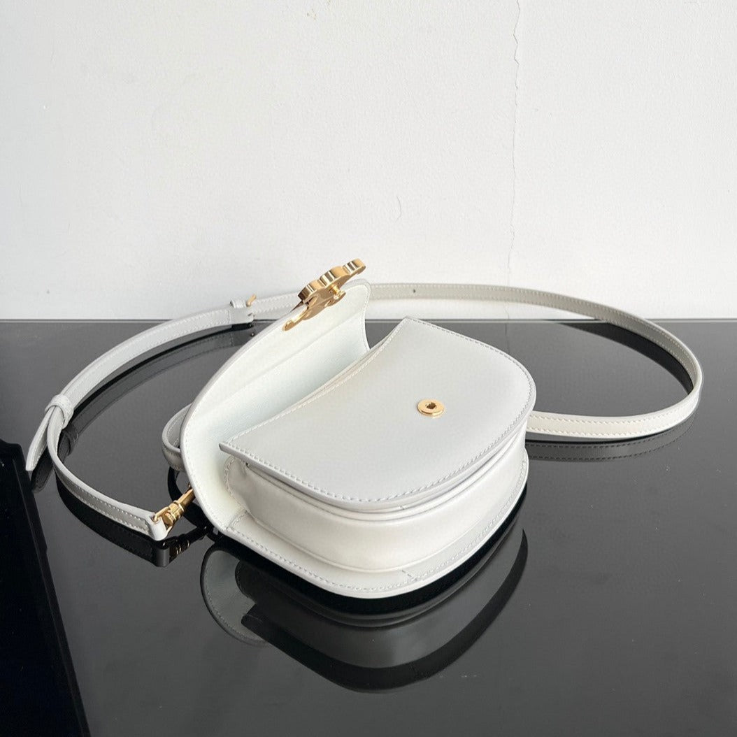 Celine Triomphe 15 White Calfskin Handbag