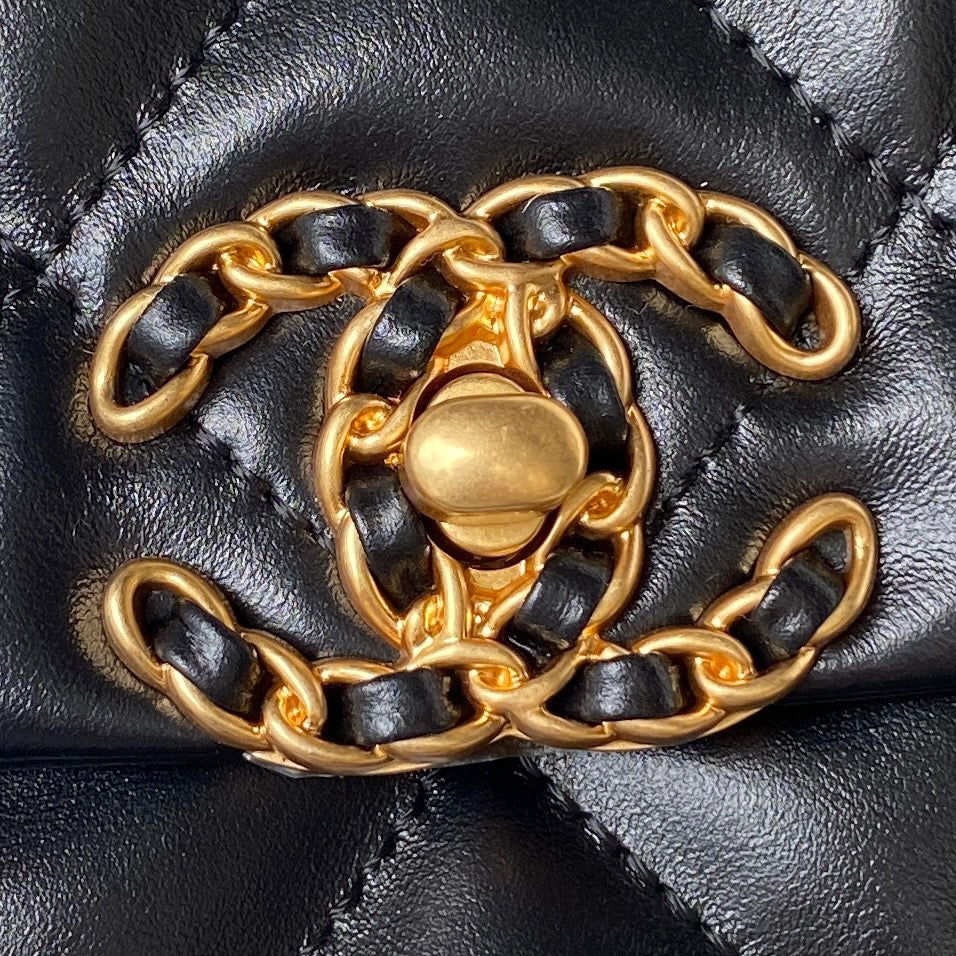 Chanel Small Flap Bag 20 in Black Lambskin Gold Hardware