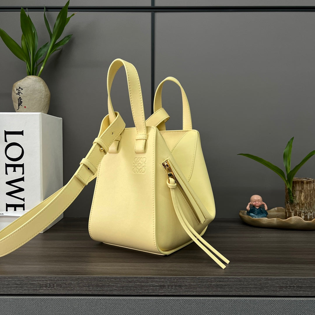 Loewe Mini 20 Hammock Bag in Light Yellow Calfskin