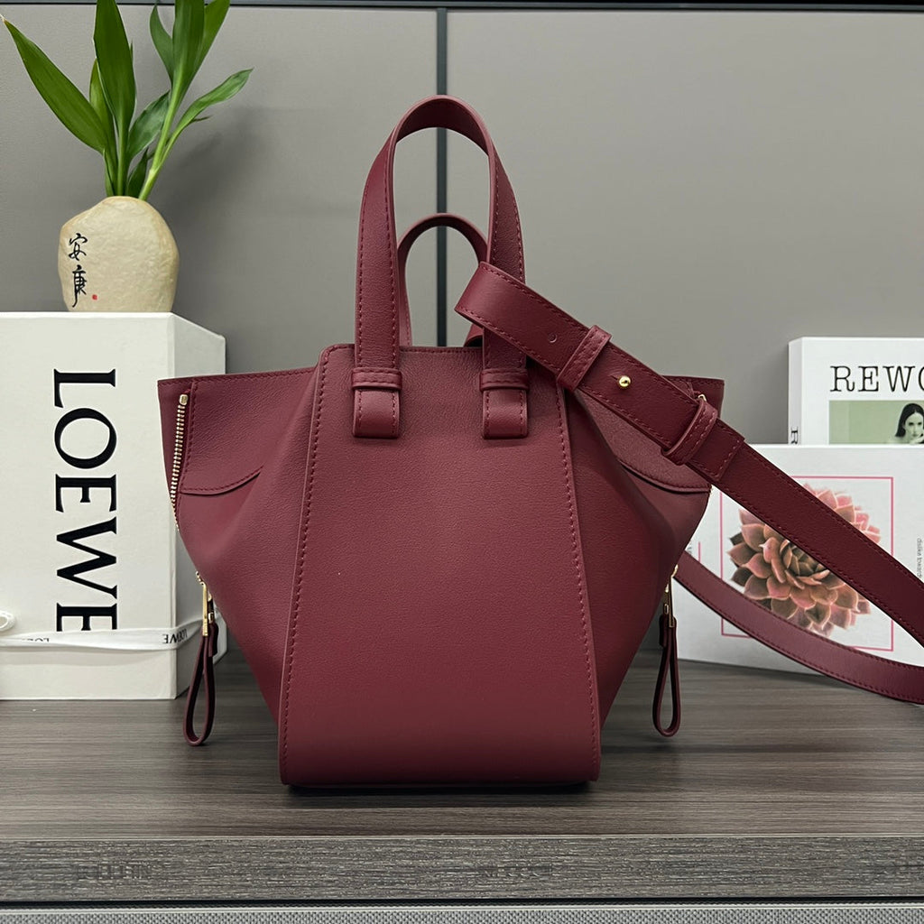 Loewe 20 Hammock Compact Bag in Burgundy Red Calfskin