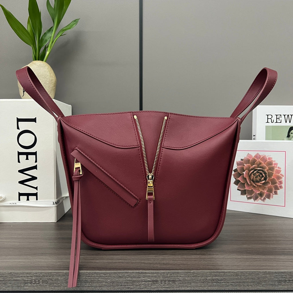 Loewe 20 Hammock Compact Bag in Burgundy Red Calfskin