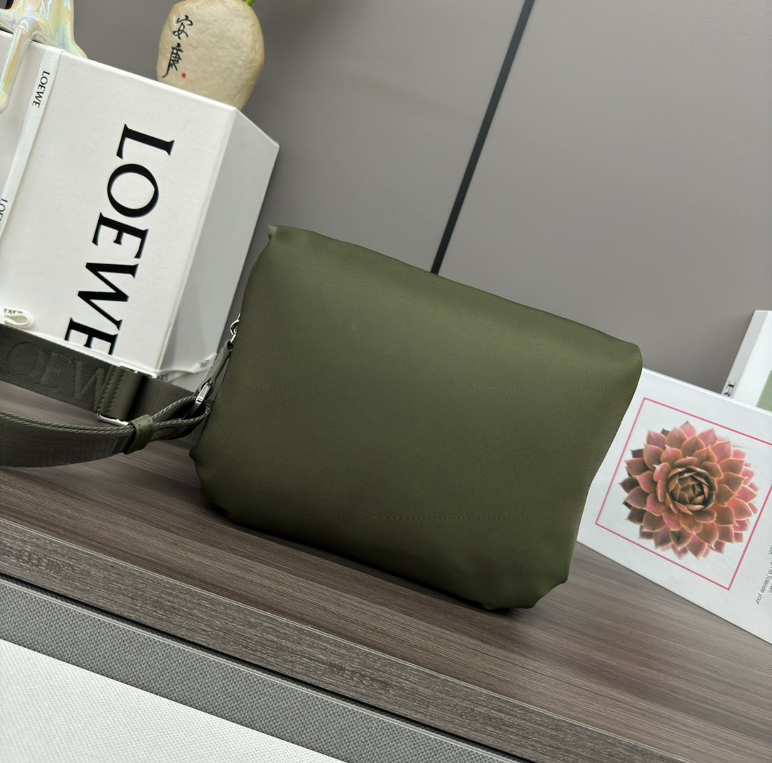 Loewe Mini Puffer Goya 23 Bag in Army Green Nappa Lambskin