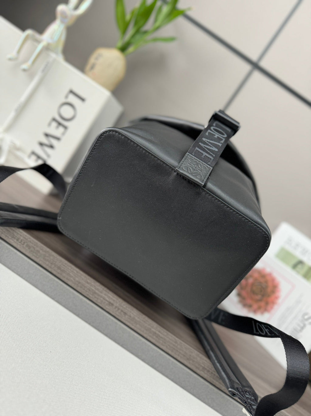 Loewe 41 Small Convertible Backpack in Black Classic Calfskin