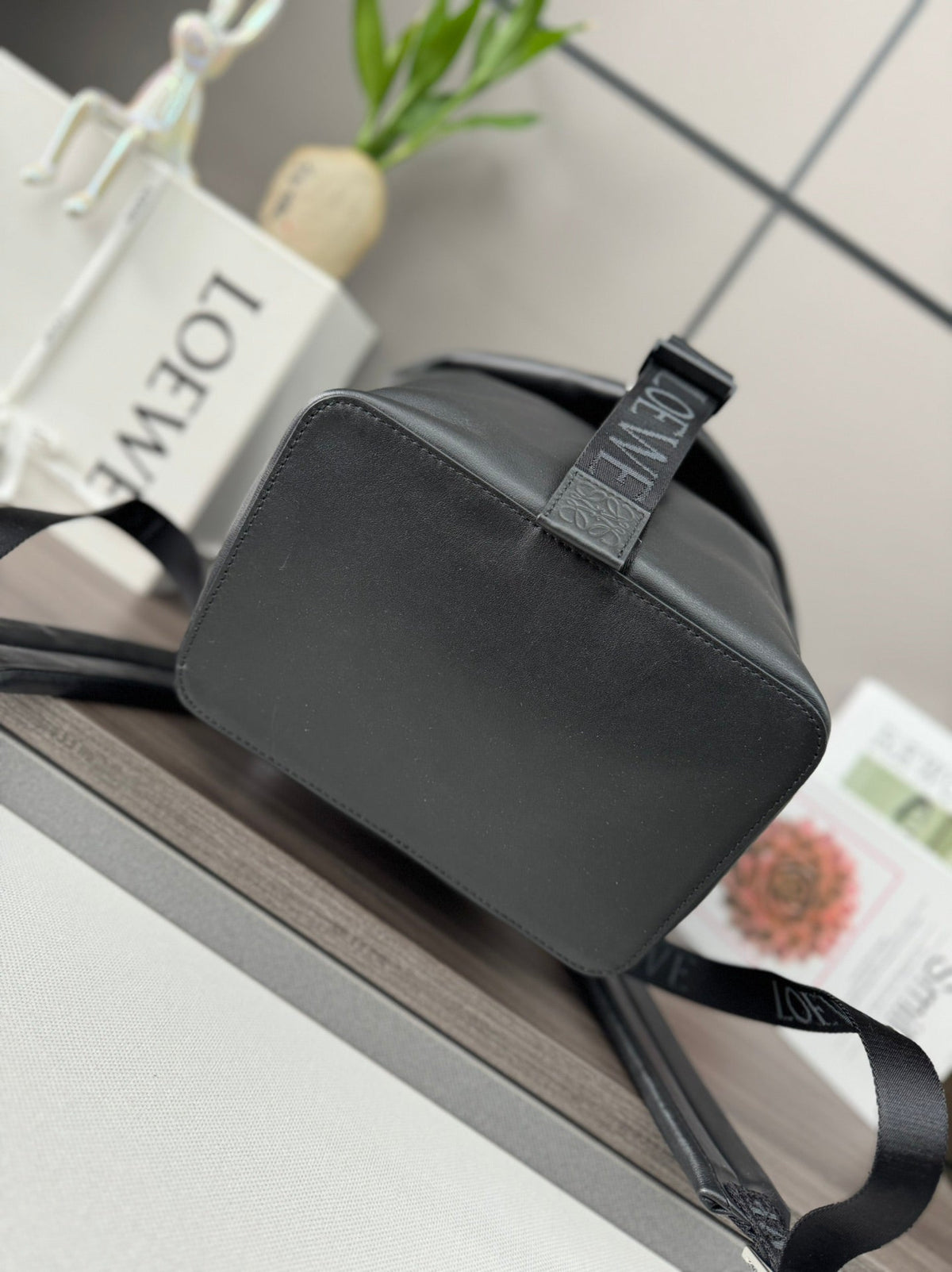 Loewe 41 Small Convertible Backpack in Black Classic Calfskin
