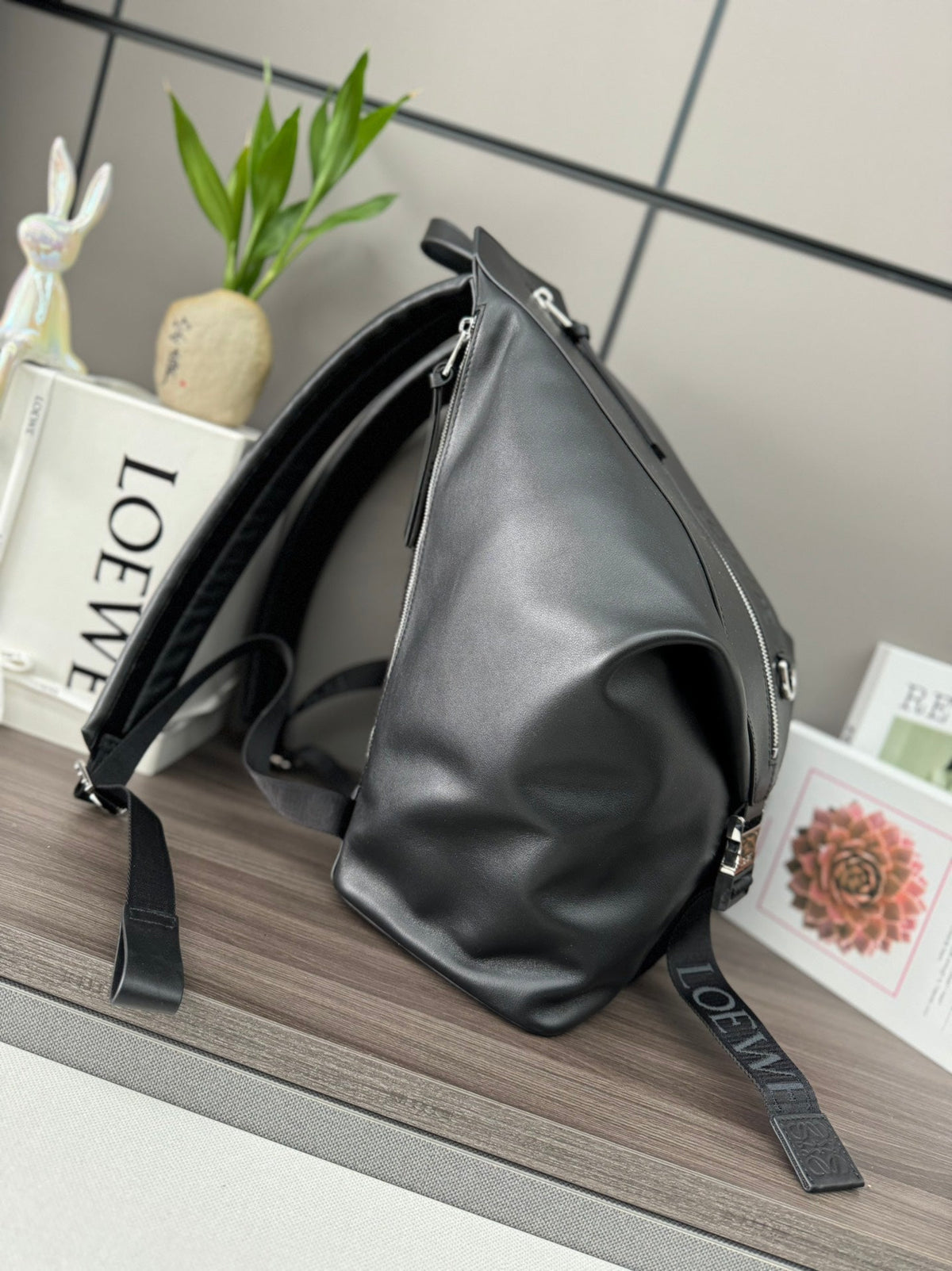 Loewe 41 Small Convertible Backpack in Black Classic Calfskin