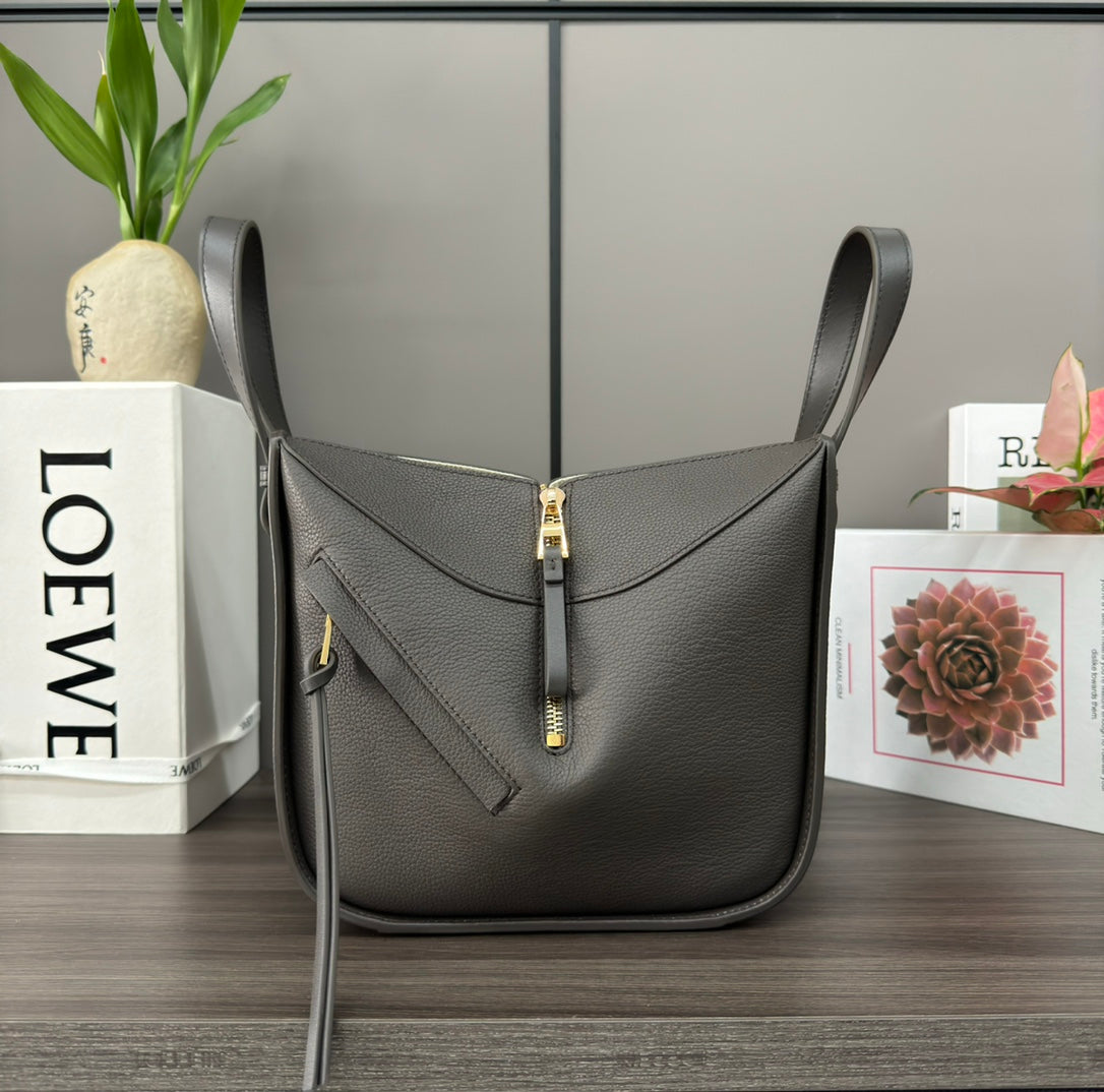 Loewe 20 Hammock Compact Bag in Umber Brown Calfskin