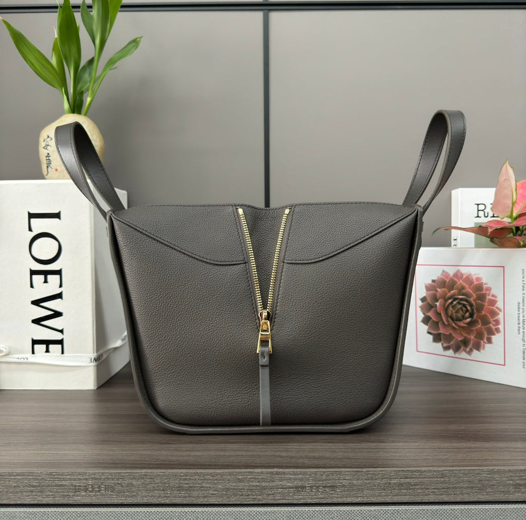 Loewe 20 Hammock Compact Bag in Umber Brown Calfskin