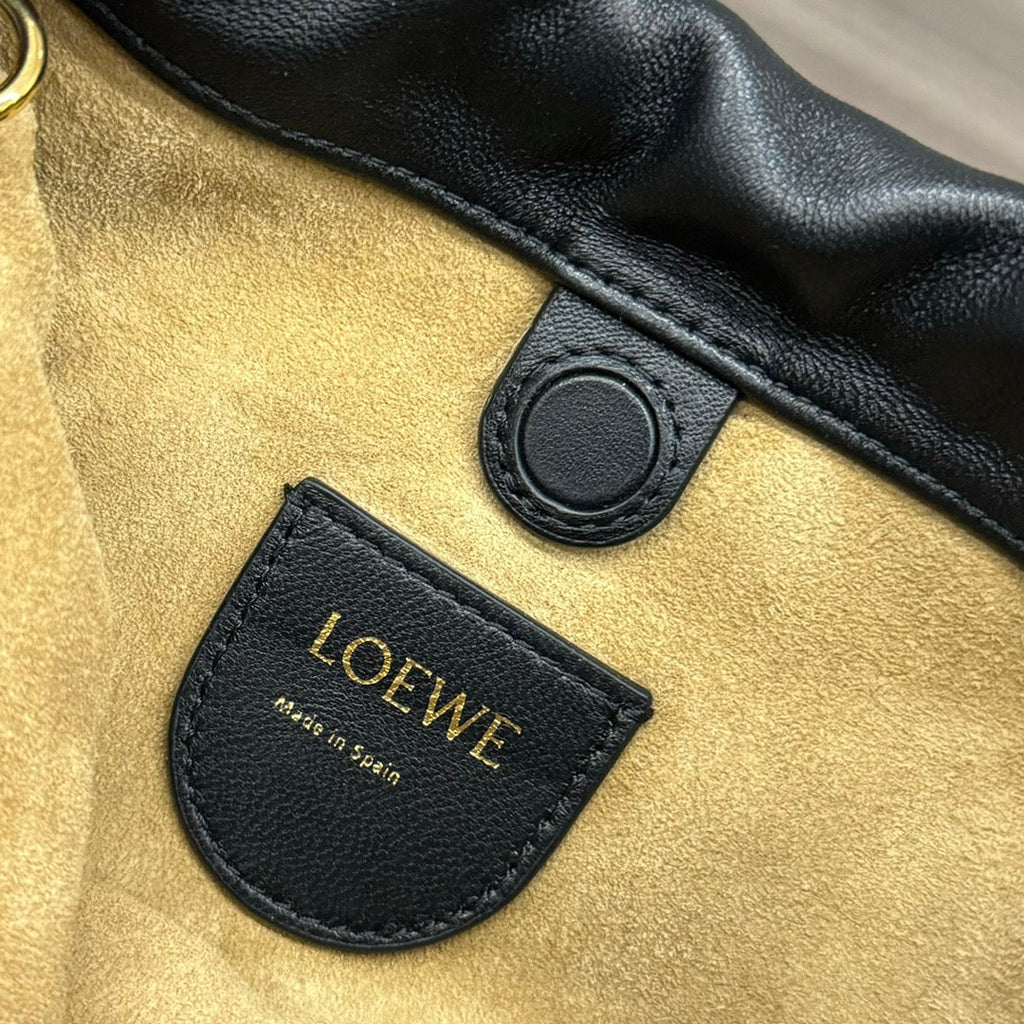Loewe 23 Flamenco Purse Bucket in Black Lambskin