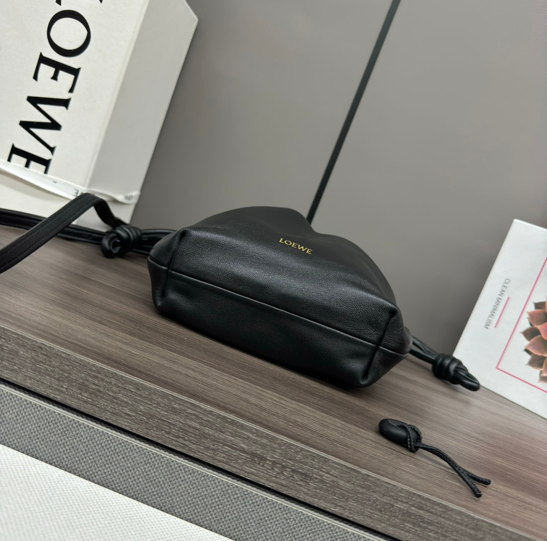 Loewe 23 Flamenco Purse Bucket in Black Lambskin