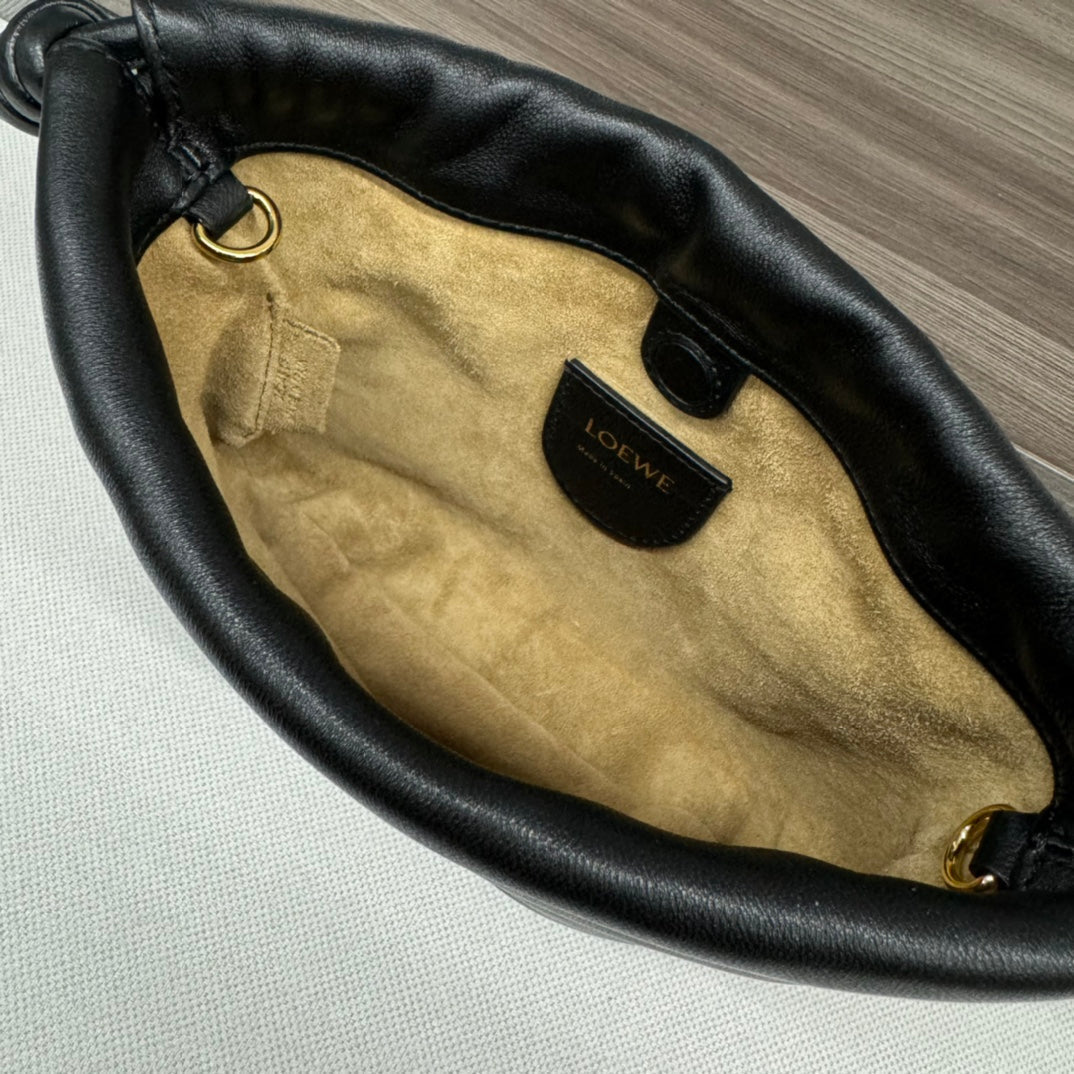 Loewe 23 Flamenco Purse Bucket in Black Lambskin