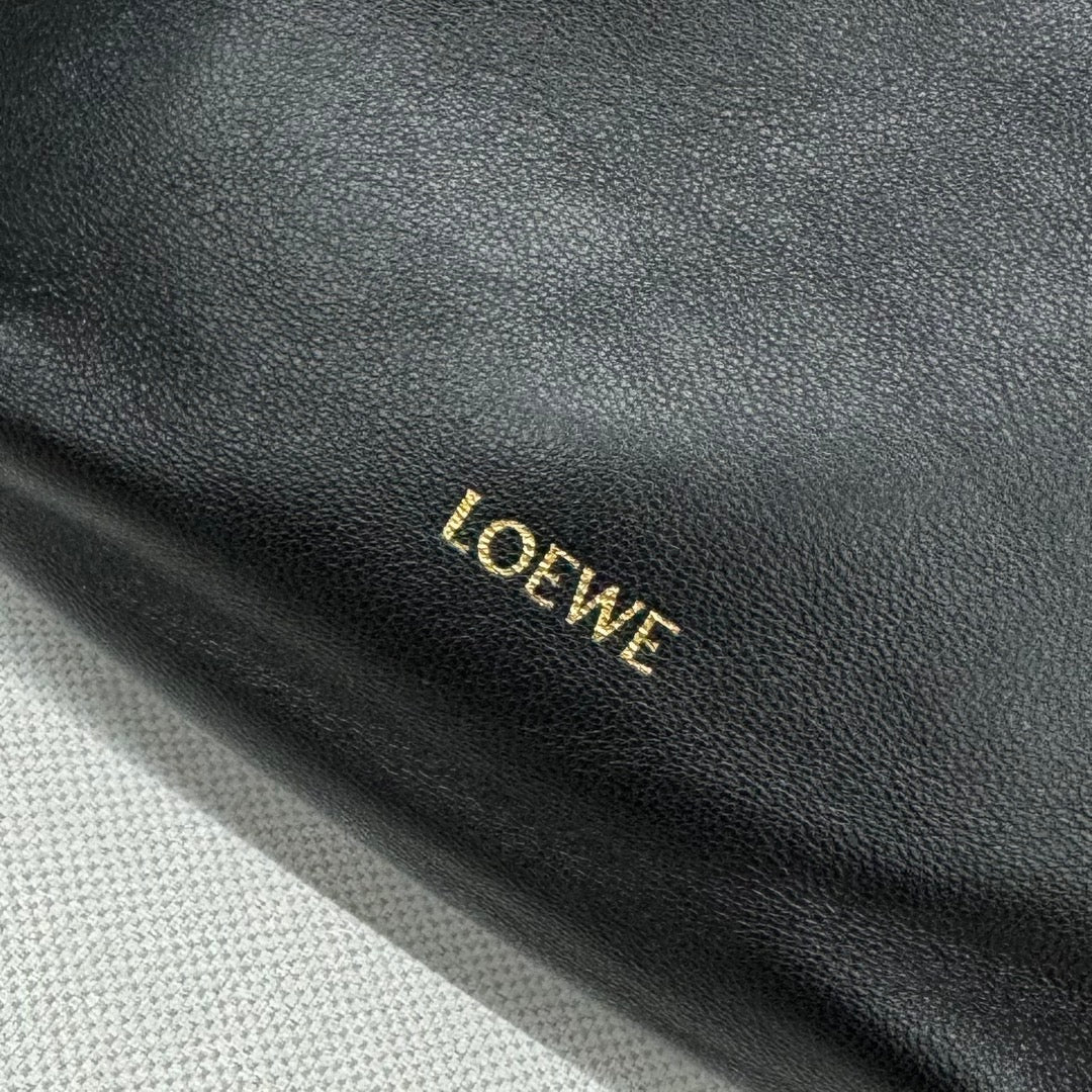 Loewe 23 Flamenco Purse Bucket in Black Lambskin