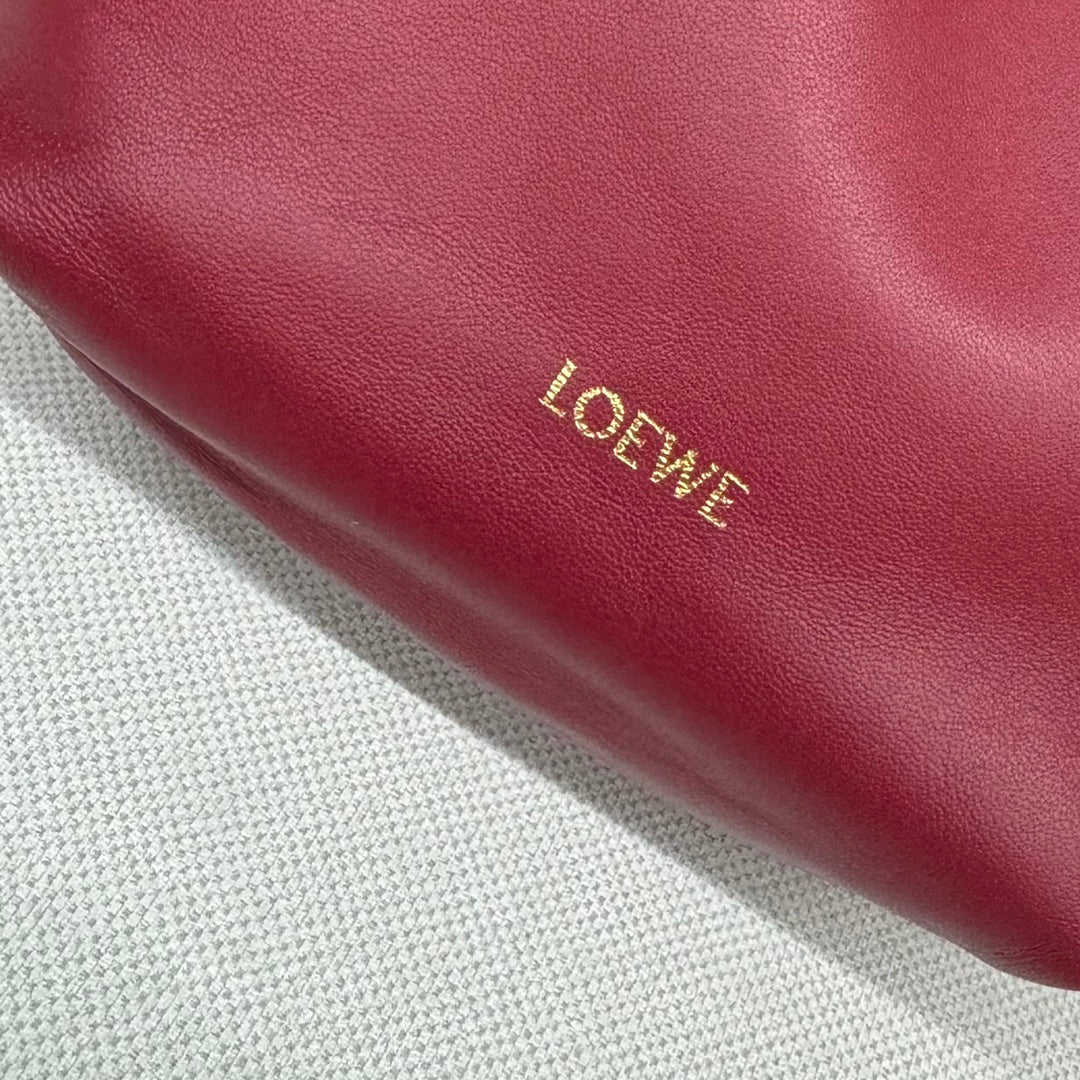 Loewe 23 Flamenco Purse Bucket in Red Pink Lambskin