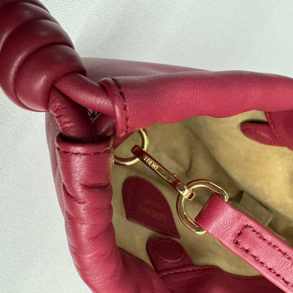 Loewe 23 Flamenco Purse Bucket in Red Pink Lambskin