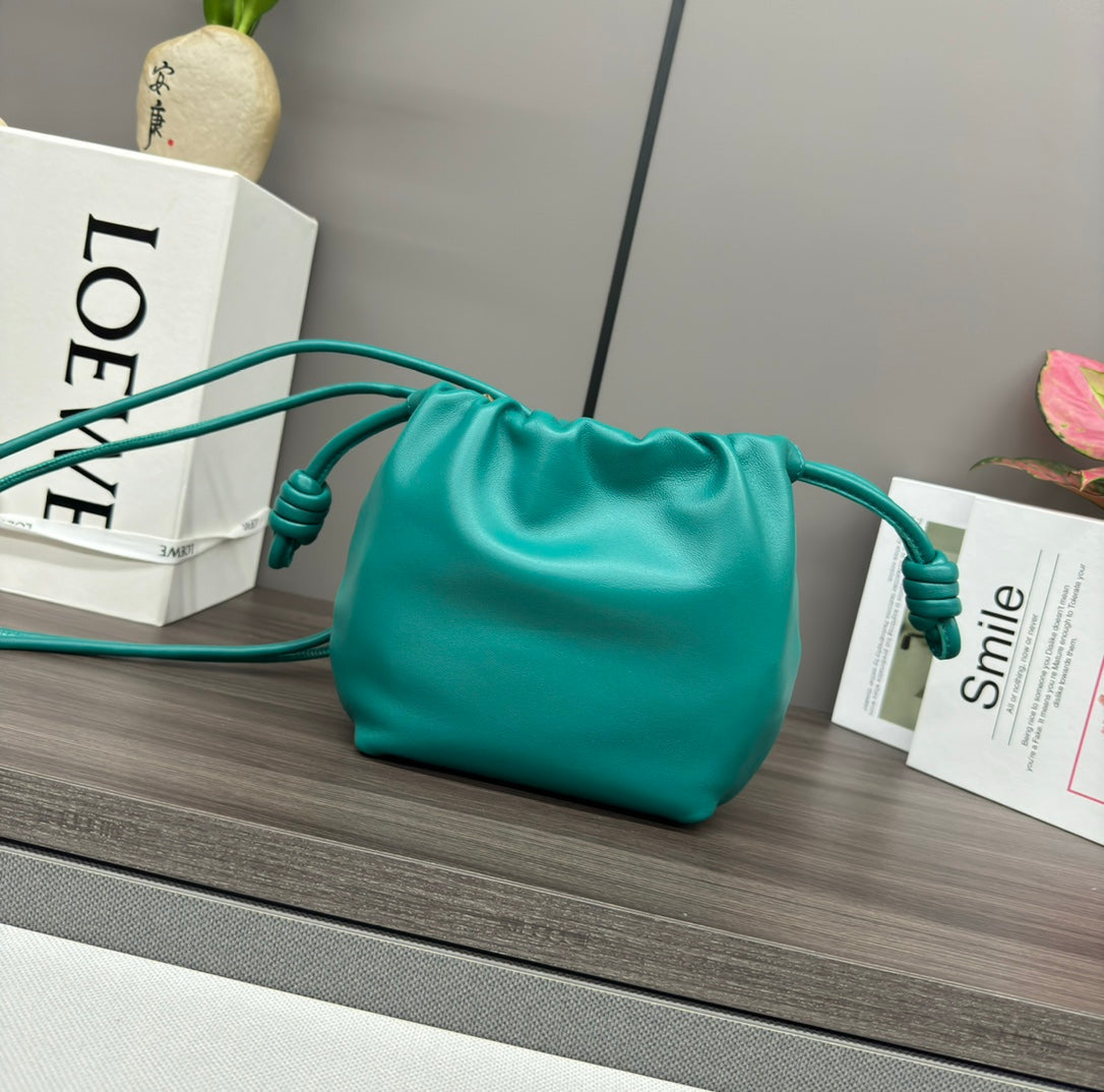 Loewe 23 Flamenco Purse Bucket in Teal Green Lambskin