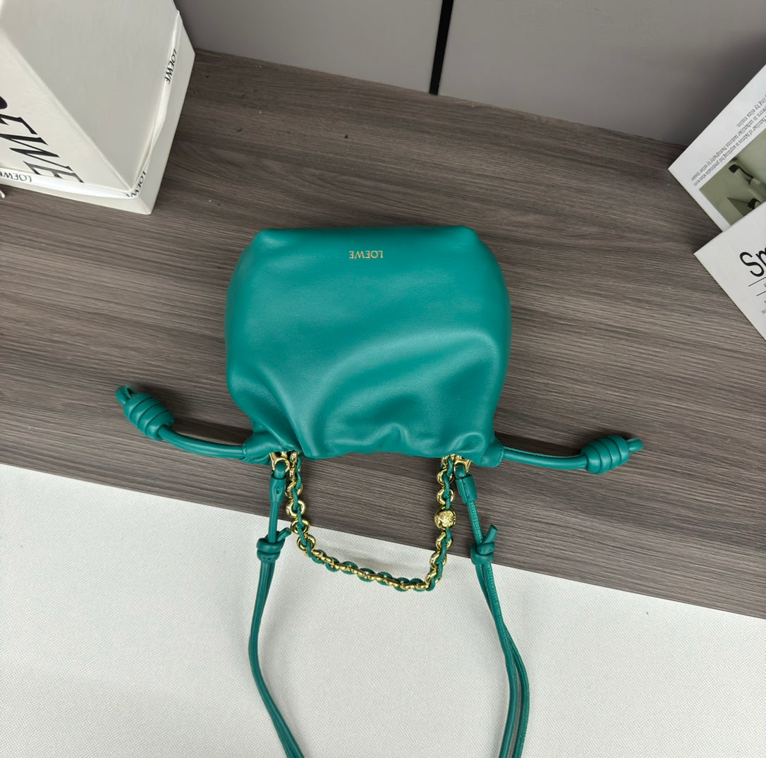 Loewe 23 Flamenco Purse Bucket in Teal Green Lambskin