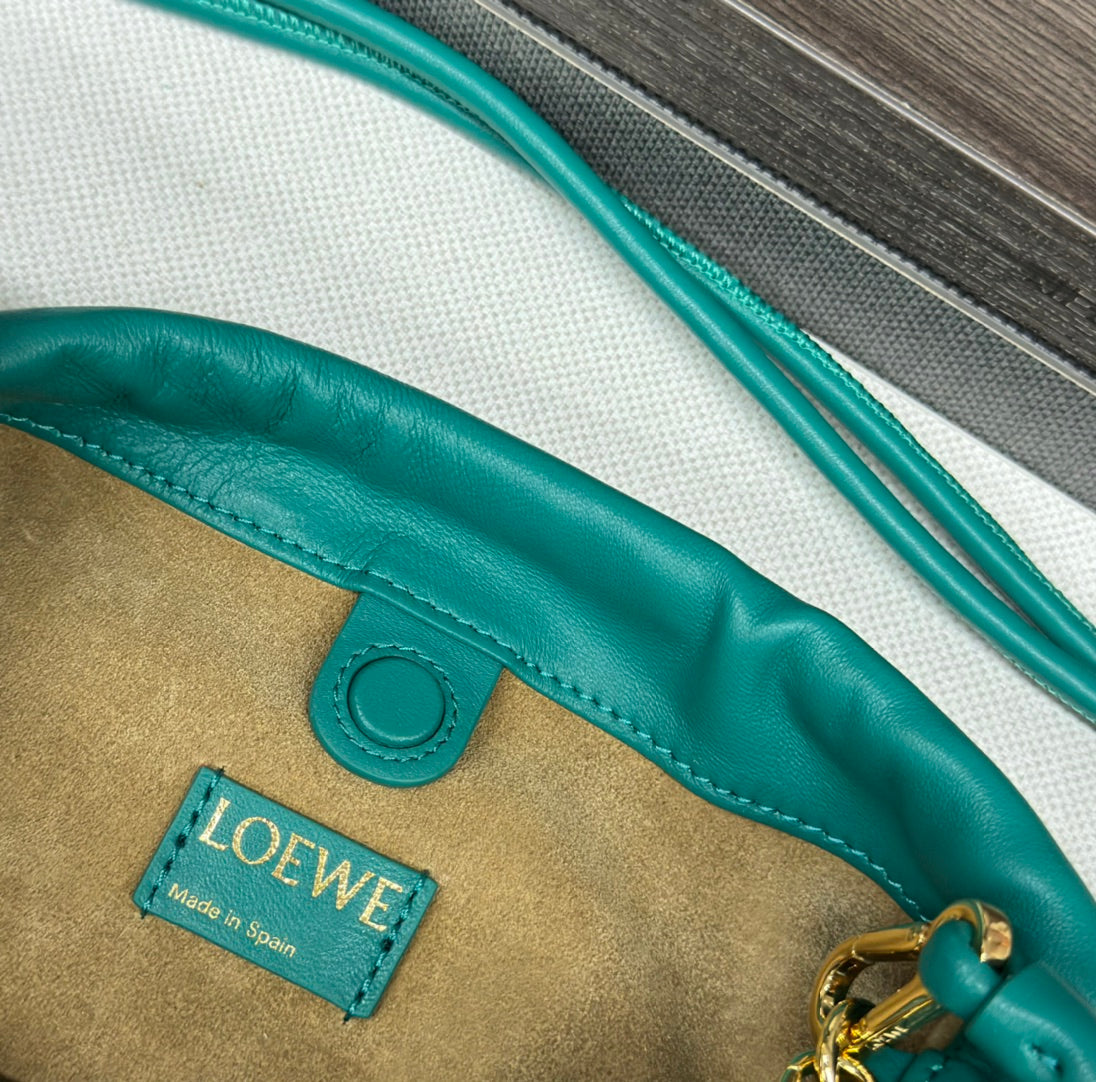 Loewe 23 Flamenco Purse Bucket in Teal Green Lambskin