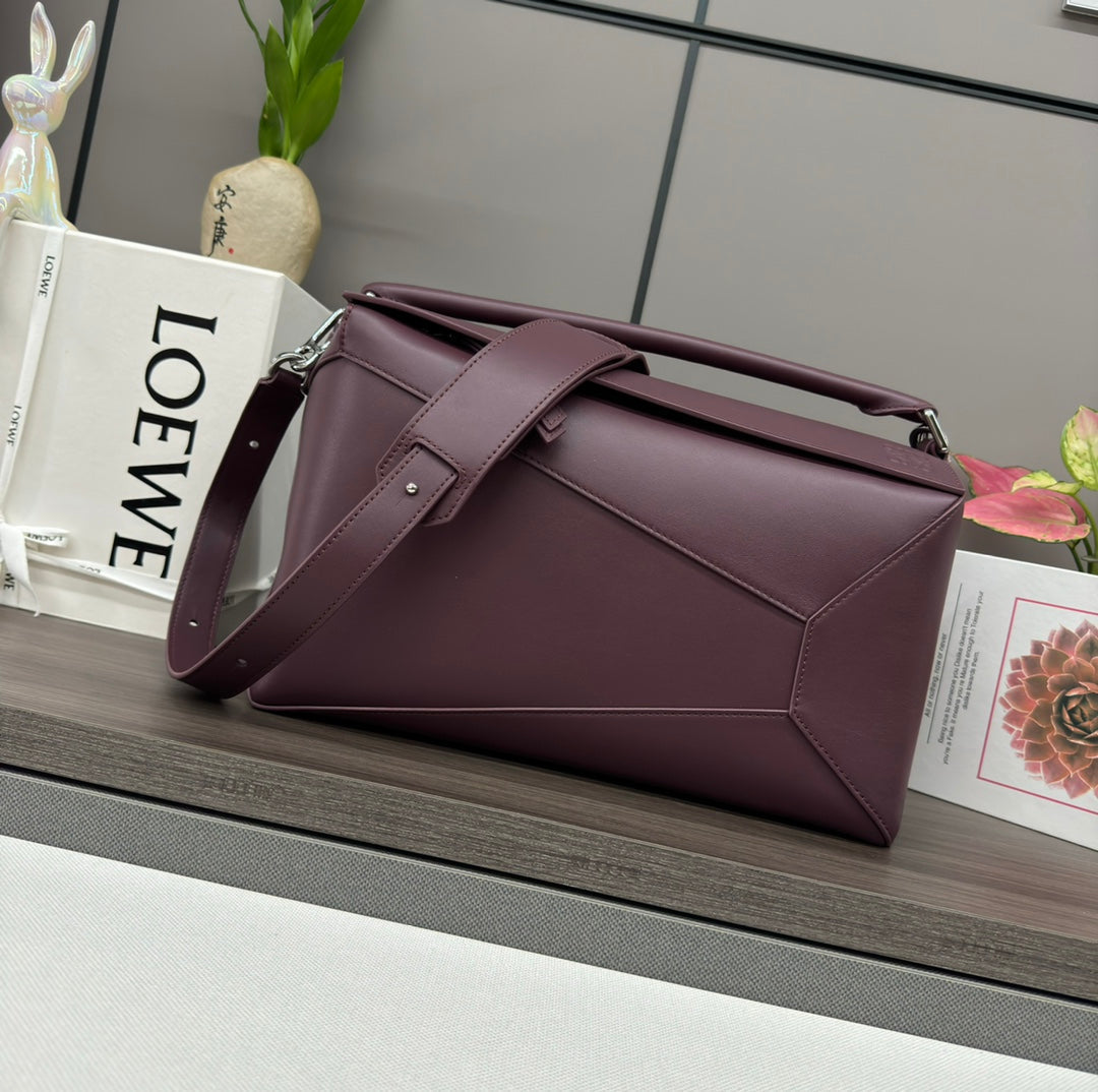 Loewe Puzzle 33 Bag in Wine Purple Calfskin