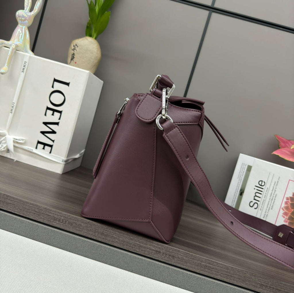 Loewe Puzzle 33 Bag in Wine Purple Calfskin