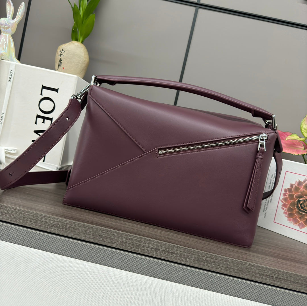 Loewe Puzzle 33 Bag in Wine Purple Calfskin