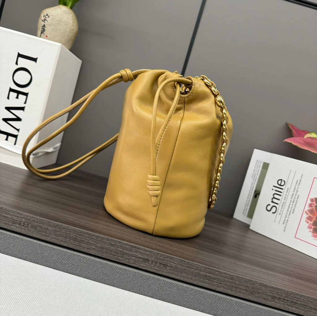 Loewe 32 Flamenco Purse Bucket in Peanut Brown Lambskin