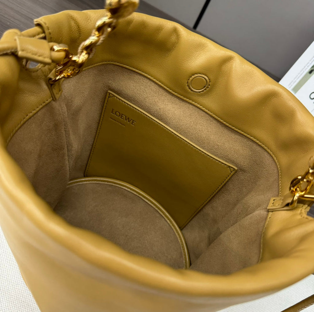 Loewe 32 Flamenco Purse Bucket in Peanut Brown Lambskin